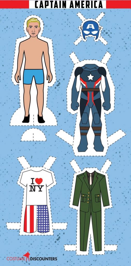 Бумажная кукла Капитан Америка