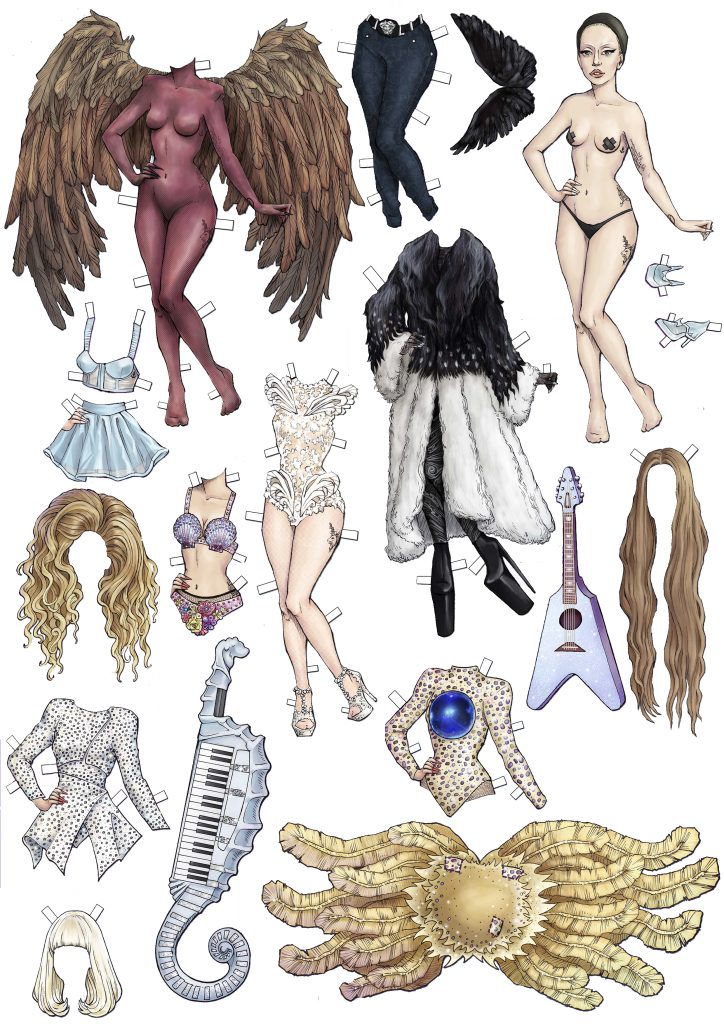 Бумажная кукла знаменитость Леди Гага