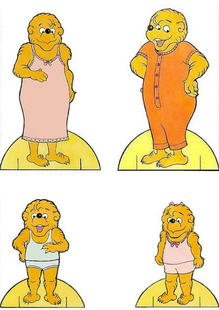 медведь бумажная кукла с одеждой