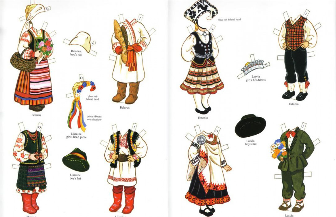 Бумажные куклы в национальных костюмах СССР